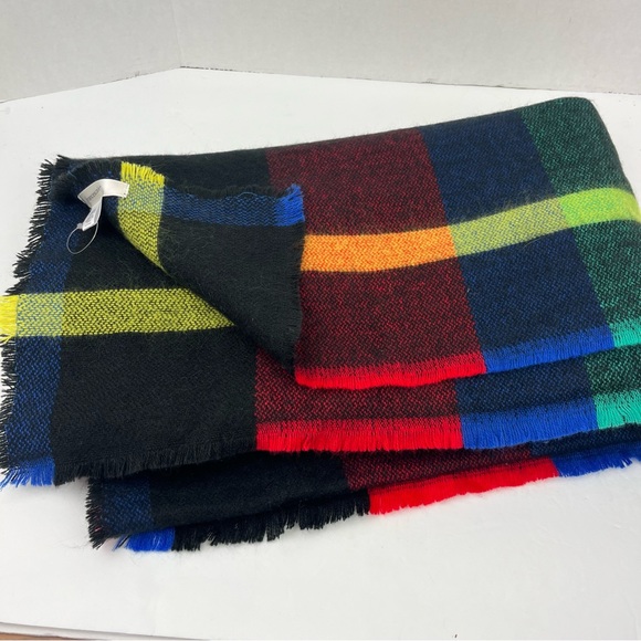 Francesca's Collections Accessories - Francesca boutique plaid mult-colored large rectangular scarf/wrap